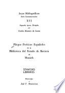 Pliegos poéticos españoles de la Biblioteca del Estado de Baviera de Munich