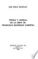 Poesía y lengua en la obra de Francisco Manrique Cabrera