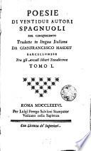 Poesie di ventidue autori spagnuoli del Cinquecento