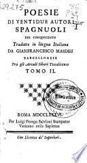 Poesie di ventidue autori spagnuoli del Cinquecento