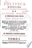 Politica deducida de las propias palabras de la Sagrada Escritura ...