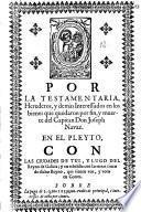Por la testamentaria, herederos, y demas interesados en los bienes que quedaron por fin, y muerte del Capitan .. Joseph Navaz, en el pleyto con las Ciudades de Tui, y Lugo del Reyno de Galicia, y en rebeldía con las otras cinco de dicho Reyno, ... sobre la paga de 2.q.tos 153#400 reales de principal, è interesses de ocho por ciento