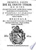 Primera parte de el Santo Temor de Dios