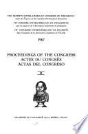Proceedings of the Congress