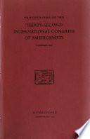 Proceedings of the Thirty-second International Congress of Americanists, Copenhagen, 8-14 August 1956