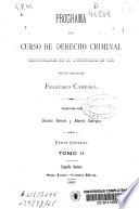 Programa del curso de derecho criminal desarrollado en la Universidad de Pisa