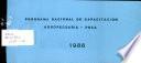 Programa Nacional de Capacitacion Agropecuaria 1986
