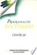 Programas de doctorado. Curso 89-90