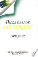 Programas de doctorado. Curso 90-91