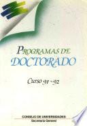 Programas de Doctorado. Curso 91-92