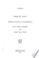 Prólogo del tomo V (Estudios literarios y correspondencia) de las Obras completas de Rafael María Baralt