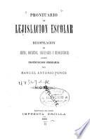 Prontuario de lejislación escolar