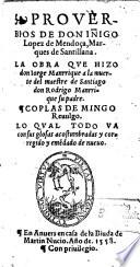 Proverbios ¬de ¬Iñigo ¬López ¬de ¬Mendoza ¬Marques ¬de ¬Santillana