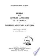 Pruebas para contraer matrimonio de las Ordenes de Calatrava, Alcántara y Montesa