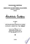 Publicaciones cientificas del Observatorio de Fisica Cosmica de San Miguel