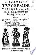 Quaderno de varios Romances los mas modernos que hasta hoy se han cantado