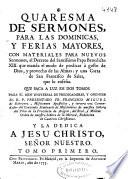 Quaresma de sermones para las dominicas, y ferias mayores