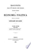 Raccolta delle piú pregiate opere moderne italiane e straniere di economia politica
