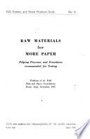 Raw Materials for More Paper