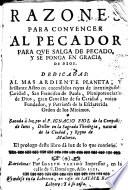 Razones para conuencer al pecador para que salga de pecado y se ponga en gracia de Dios ...