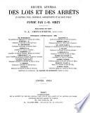 Recueil général des lois et des arrêts