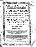 Relacion de los sagrados cultos, y obsequiosas devotas demonstraciones, conque la M.N.M.L. ciudad de Murcia celebró la canonizacion de San Felix de Cantalicio el dia 20 de febrero ... de 1713