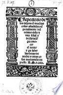 Reportorio de los tiempos con muchas cosas anadidas, especialmente del octavo cielo etc. nuevamente impresso