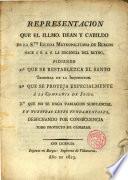 Representación del Deán y Cabildo de Burgos a la Regencia del Reyno, pidiendo ... el Tribunal de la Inquisición, Que se proteja a la Comp. Jesús y que no se haga variación en las leyes