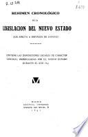 Resumen cronológico de la legislación del nuevo Estado que afecta a servicios de sanidad