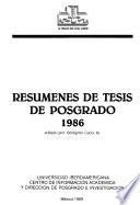Resúmenes de tesis de posgrado