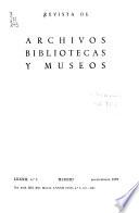 Revista de archivos, bibliotecas y museos