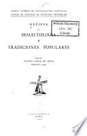 Revista de dialectología y tradiciones populares