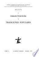 Revista de dialectología y tradiciones populares