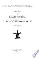 Revista de dialectología y tradiciones populares