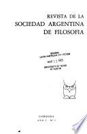 Revista de la Sociedad Argentina de Filosofía