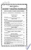 Revista del Archivo y Biblioteca Nacionales