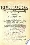 Revista nacional de educación. Abril 1941