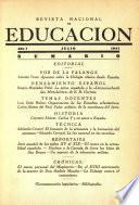 Revista nacional de educación. Julio 1941