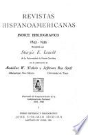 Revistas hispanoamericanas, índice bibliográfico, 1843-1935