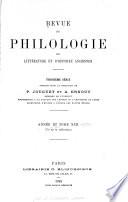 Revue de philologie, de littérature et d'histoire anciennes