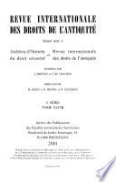 Revue internationale des droits de l'antiquité