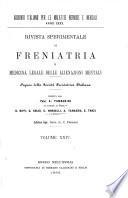 Rivista sperimentale di freniatria e medicina legale delle alienazioni mentali organo della Società freniatrica italiana