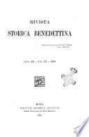 Rivista storica benedettina pubblicazione illustrata di storia e letteratura monastica