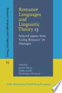 Romance Languages and Linguistic Theory 13