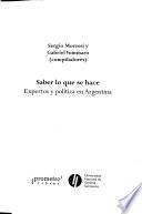 Saber lo que se hace