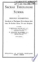 Sacrae theologiae summa: Introductio in theologiam. De vera religione. De ecclesia Christi. De sacra Scriptura