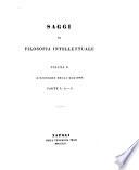 Saggi di filosofia intellettuale /: Winspeare :