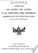 Saynete: Los Bandos del Avapies, y la Venganza del Zurdillo