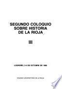 Segundo Coloquio sobre Historia de La Rioja, Logroño, 2-4 de octubre de 1985