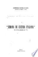 Semana de Cultura Italiana, 25 al 30 de setiembre de 1972